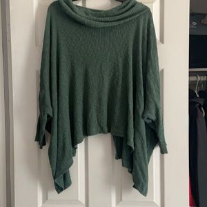 Free people green poncho Style